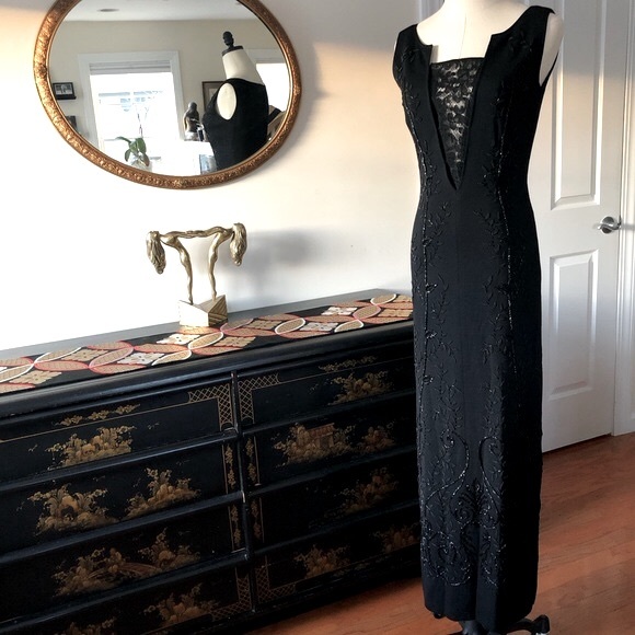 Vintage BANFF Dresses & Skirts - 1960’s BANFF Beaded Wool Maxi Dress